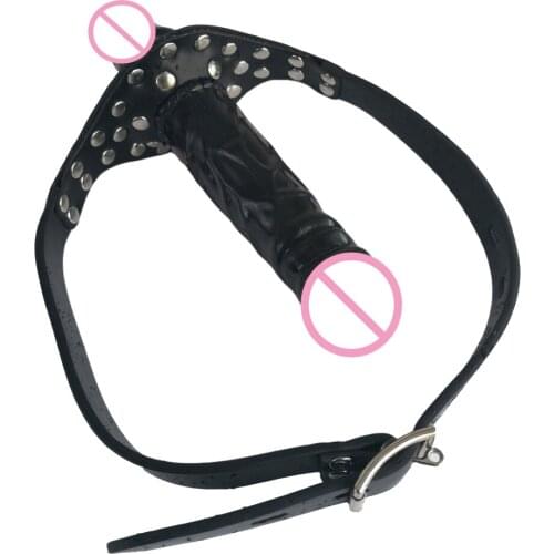 AMABOOM Adult Games Double Ended Soft Dildo Gag,Mouth Gag Dildo Head Strap on Sex Toys Masturbation Simulation Penis