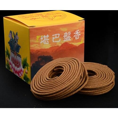 48Pcs Fragrance Coil Incense India Handmade Buddha Sticks Natural Sandalwood Indoors Buddhist Flavor Incense Meditation