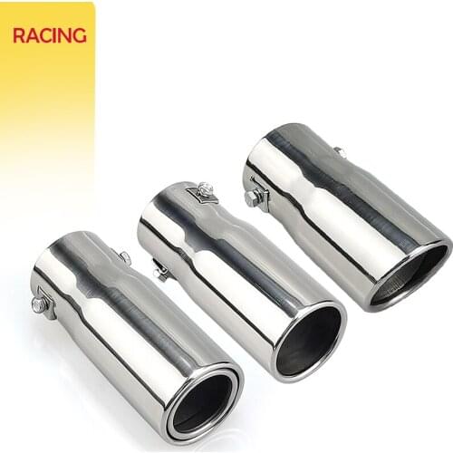 Car Tail Rear Chrome Round Exhaust Pipe Tail Muffler Tip Stainless Steel Car Rear Tail Throat Liner Accessories Car Styling
