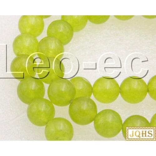 Natural 10mm light yellow Jades Stone Loose Beads for Jewelry Making Strand 15" v1425