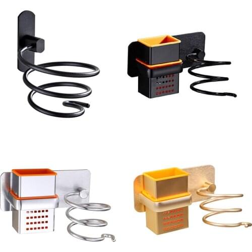 Barber Salon Bathroom Hair Dryer Holder Rack Self-adhesive Blower Stand Bracket Hanging Bathroom Shelf Storage Rack