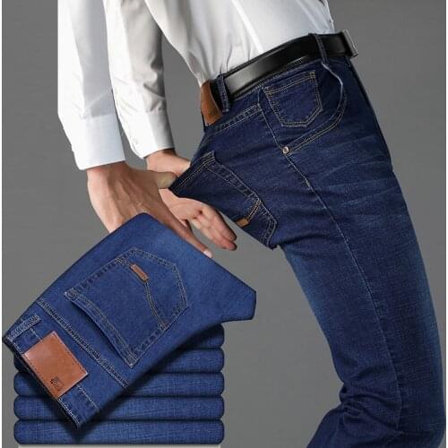 New Men Classic Jeans Straight Jean Homme Mens Pants Men Soft Black Biker Baggy Jeans Denim Overalls Mens Trousers Plus Size 40