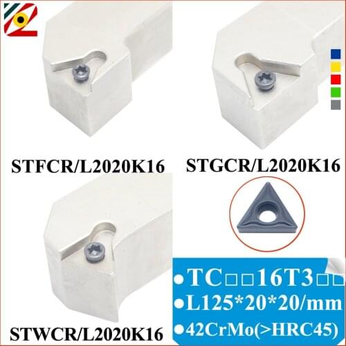 EDGEV 1PC STFCR STFCL STGCR STGCL STWCR STWCL 2020K16 CNC Lathe Cutter Turning Tool Holders for TCMT16T304/08 Carbide Inserts