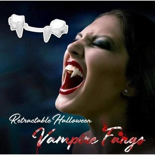 DIY Halloween Decoration Props Horror Retractable False Teeth Fangs Dentures Cosplay Photo Props Favors Party Supply