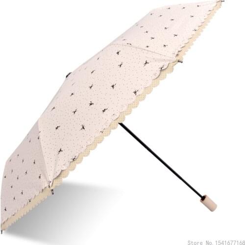 CHINA WANGYIRU Small lace folding umbrellas for men and women are essential for business travel Portable UV protection umbrellas