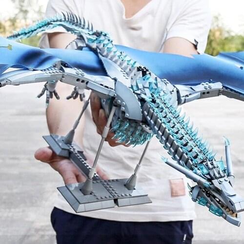Super 18K K90 Lce Dragon Model Movie Series Modular MOC Brick Childrens Educational Toy Building Blocks Boy Gift