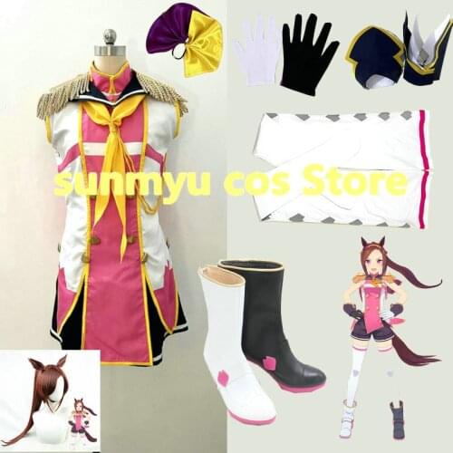 Uma musume Pretty Derby Sakura Bakushin O Cosplay Costume Custom Size Halloween
