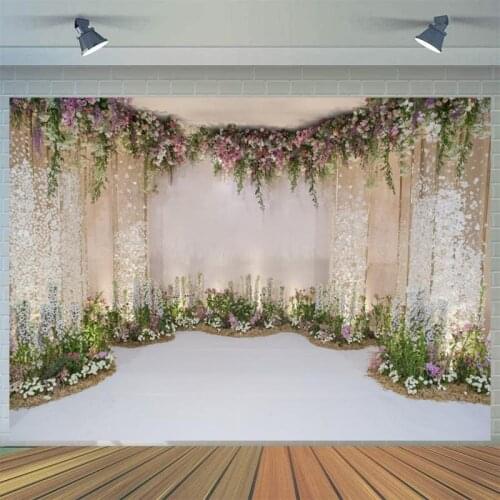 Beautiful Valentines Day Flower Wall Background Couples Wedding Party Decoration Photography Studio Photo 3D Digital Backdrop