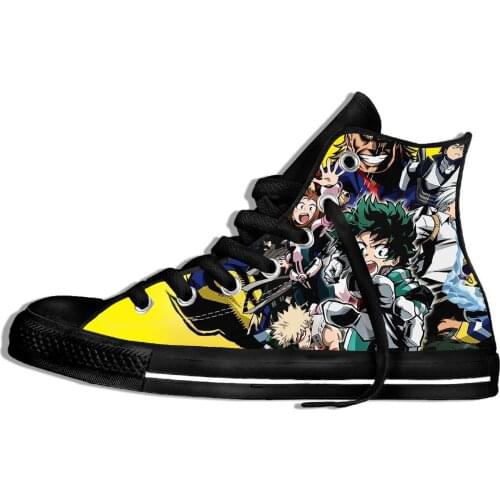 My Hero Academia Sneakers Off Black White Women Custom Shoes Breathable Spring Summer Canvas Walking Casual Shoes