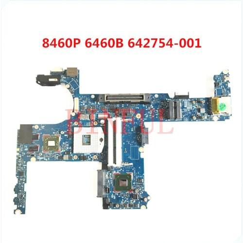 For HP 8460P 6460B Laptop motherboard 642754-001 642754-501 642754-601 DDR3 QM67 1GB 100% full Tested