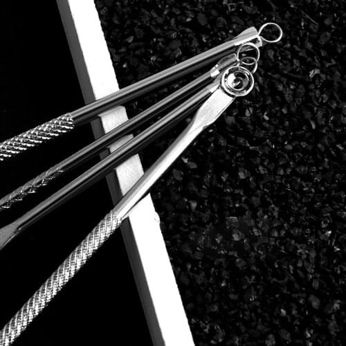 4Pcs New Nobby Pimple Acne Remover Blemish Comedone Extractor Needles Tool Set MOLF