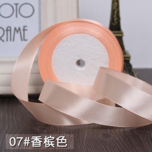 New 20mm (3/4") Champagne Wedding Silk Satin Ribbons gift packaging tape diy decorative ribbon craft accessories 25yard/lot DIY