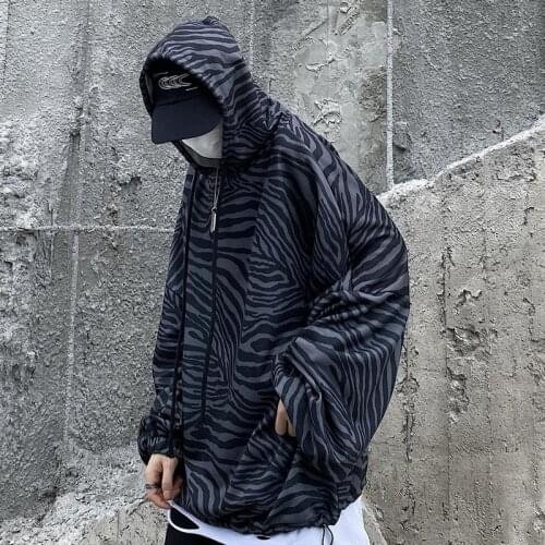 2021 New Autumn And Winter Retro Mens And Womens Hoodie Loose Hooded ins Trend Zebra Pattern Top Coat Pullover Drop Sleeves