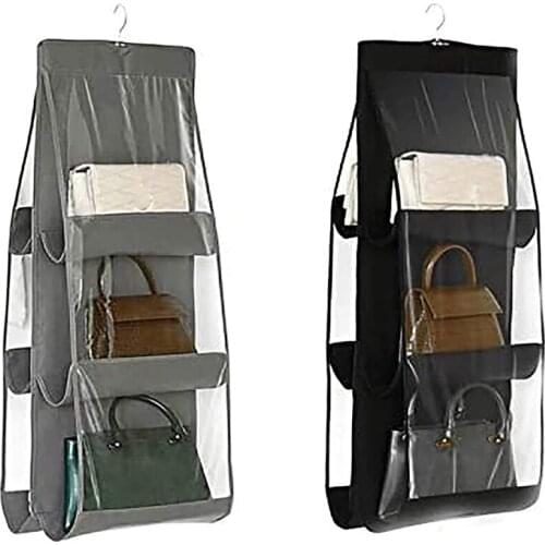 Hanging Closet Organizer, Hanging Handbag Purse Organizer for Family Closet Bedroom, Foldable and Universal
