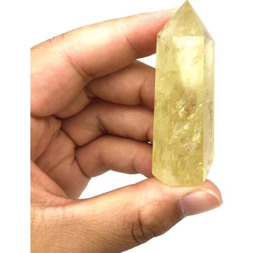Drop Shipping 1PC Natural Citrine Yellow Crystal Point Tower Crystal Healing Energy Stone Home Decor Natural Stones and Crystals
