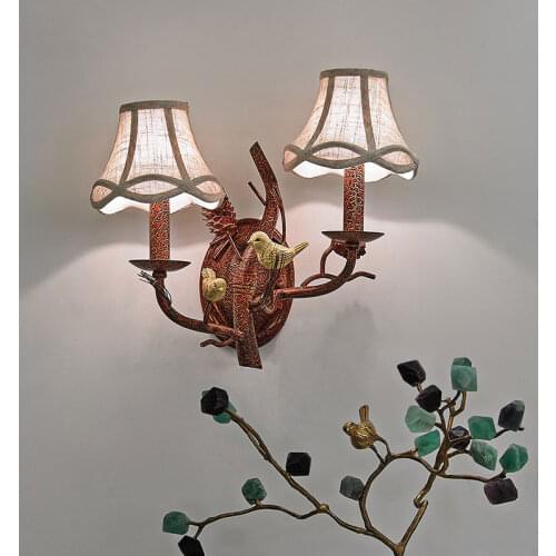 Bird Lamp for Bedroom Living Room Wall Light American Country Nordic Loft Wall Sconces Mirror Light Home Deco Led Light Fixtures