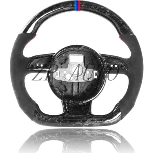 Real Forged Carbon Fiber Steering Wheel Alcantara Leather Fits for Audi B8.5 RS3 RS4 RS5 RS6 RS7 2013 2014 2015 2016