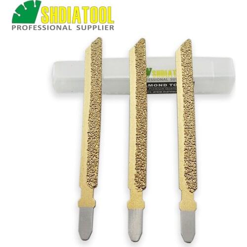 DIATOOL 3pcs 4" Diamond Jig Saw Blades for stone, concrete, masonry, tile, professional Vacuum Brazed diamond tools