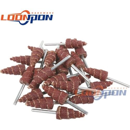 10mm/12mm Cone Shape Mounted Point Grinding Head Sandpaper Flap Sanding Wheel 80Grit With 1/8" Shank Polishing Abrasive Tool