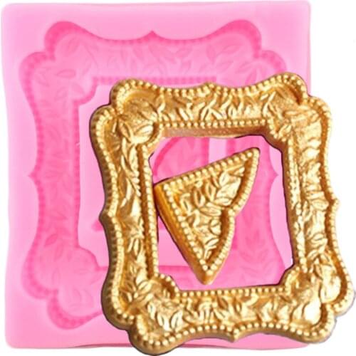 3D Picture Frame Silicone Mold DIY Party Cake Decorating Tools Cake Border Fondant Mould Candy Polymer Clay Chocolate Mould
