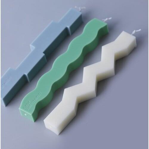 1PC Speical Shaped Strip Candle Silicone Mould Christmas Home Decoration Candle Moulds European Simple Candle Molds