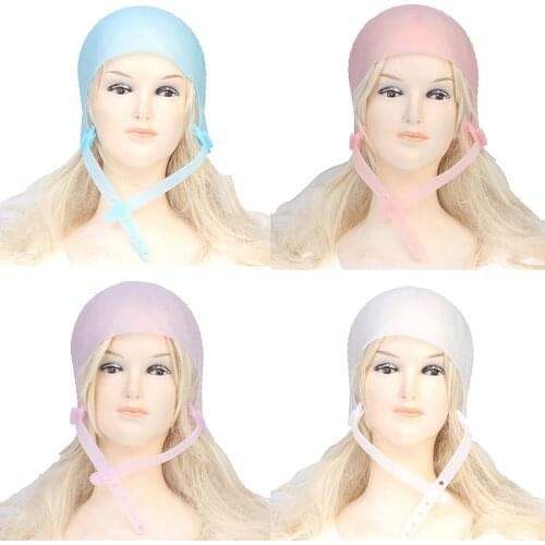 Silicone Colouring Hair Highlights Cap With Needle Reusable Hair Coloring Cap Hair Dye Hat Hair Styling Tools Barber Accessories