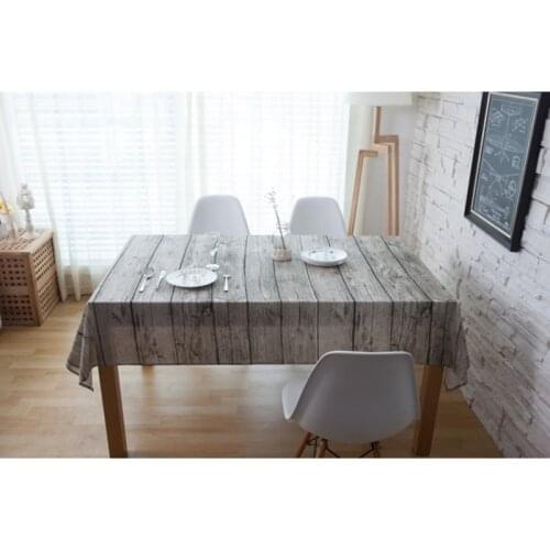 Nordic Household Table Covers Vintage Wood Grain Decorative Tablecloth Coffee Table Cloth Imitation Bark Dining Table Linen