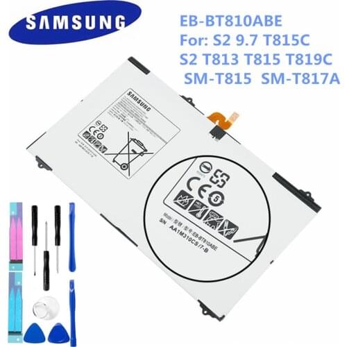 For Galaxy Tab S2 9.7 T815C S2 T813 T815 T819C SM-T815 SM-T810 SM-T817A Original Replacement Samsung Battery EB-BT810ABE 5870mA
