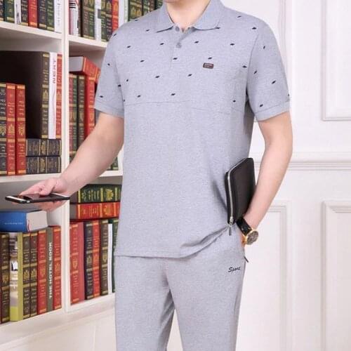 Plus Size 5XL Mens Summer Cotton Short Sleeve 2pcs Set Elastic Waist Jogging Tracksuit Survetement Homme Casual Deportes Sets