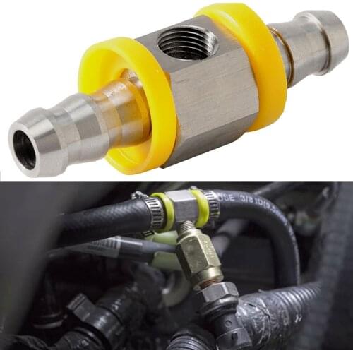 Car Modify Parts 3/8 Inch Fuel Pipe Fuel Pressure Gauge Sensor T-Fitting Adapter Connector Automobile Barb Connector Car General