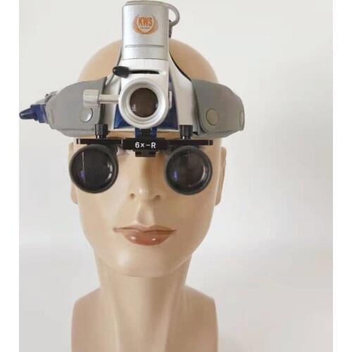 Magnifying Glasses 4/5/6/8X Medical Loupes Binocular Magnifier+5W LED Dental Headlight Surgical Headlamp