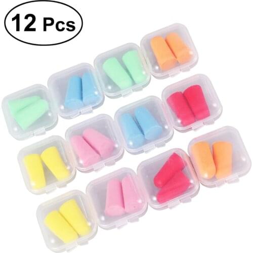 12 Boxes Anti-Noise Earplugs Soft Quiet Sleeping Ear Plugs No Cords Noise Reduction Perfect for Study Sleeping Working Travel Sn