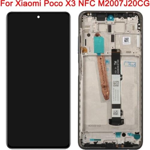New 10 Touch Poco X3 LCD For Xiaomi Poco X3 NFC Display Frame 6.77 Inch Pocophone X3 M2007J20CG LCD Display Touch Screen Parts