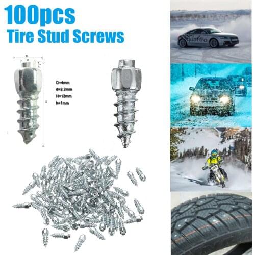 100/200/300/400PCS 12mm Metal Screw Tire Studs Snow Spikes Anti-Slip Anti-ice for Car SUV ATV UTV Motorcycle Winter Anti-Slip