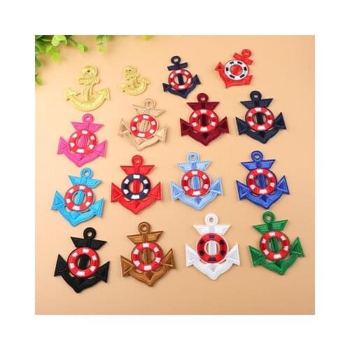 16pcs/lot Personalized embroidery standard sea anchor boat anchor embroidery cloth paste clothing decoration patch paste