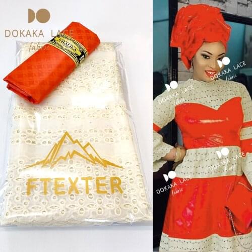 2.5+2.5 Yards 100% Cotton Swiss Voile Lace With Embroidered African Women Latest Laces 2021 High Quality Bazin Riche Gextczer