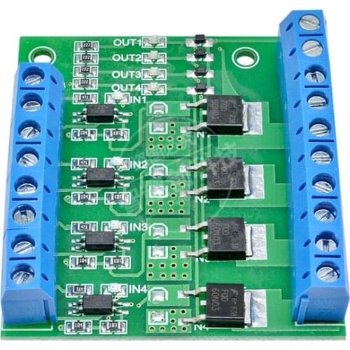 4-way DC MOS / FET / PLC amplifier board / driver module optocoupler isolation