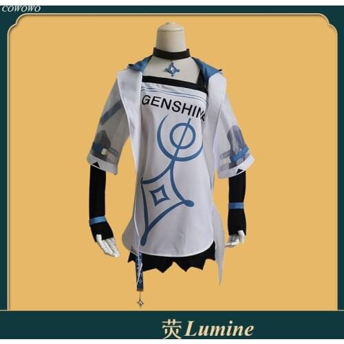 Anime! Genshin Impact Lumine Game Suit Fashion School Uniform Cosplay Costume Halloween Party Outifit Dailydress Women 2021 NEW