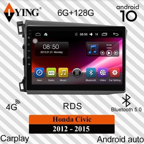 IYING For Honda Civic 2012 - 2015 Car Radio Multimedia Video Player Navigation GPS Carplay DSP Android 10 No 2din 2 din dvd