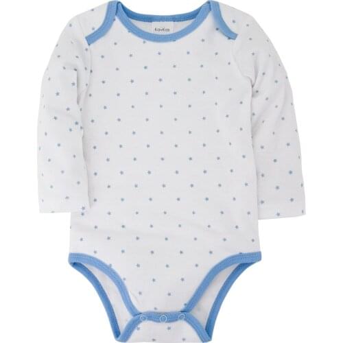 Kavkas Baby Boy Rompers Jumpsuit Light Blue Collar Star Printing Spring And Autumn Long Sleeve Clothes vetements bebe garçon
