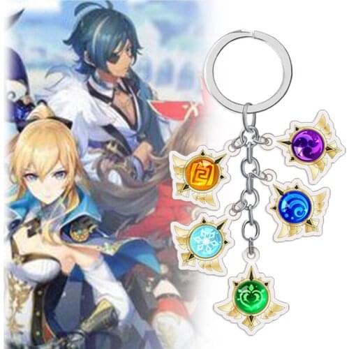 Keychain for Woman Genshin Impact Key Chain Women Fischl Pendant Key Ring Unisex Elegant Key Holder Acrylic Jewelry