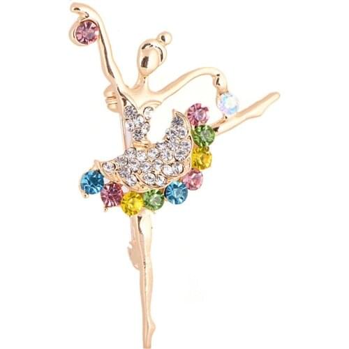 1pc Dancing Ballet Girl Brooch Rhinestone Brooch Pin Jewelry Women Bouquet Accessory