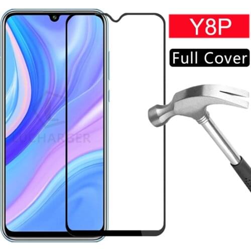 Case for huawei y8p tempered glass screen protector cover on y 8p 8 y8 p 6.3 protective phone coque bag global huaweiy8p safety