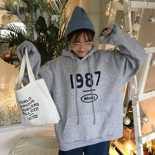 Letter Casual Embroidery Hooded Jumper Womens Hoody Vintage Harajuku Ulzzang Female Vintage Kawaii Cute Svitshot for Women