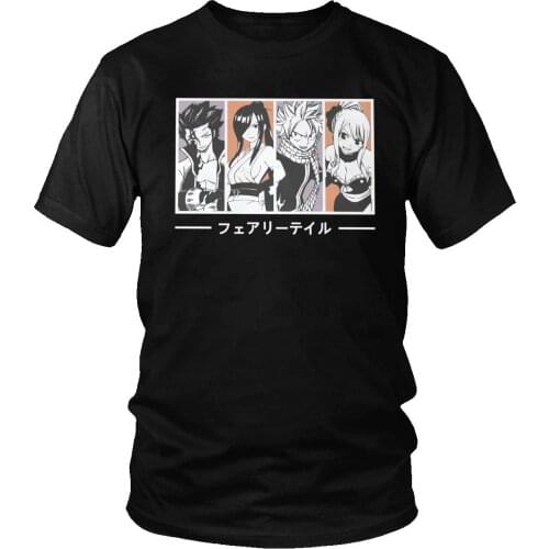 Supernatural Manga Anime Fairy Tail T Shirts Men Soft Cotton Natsu Dragneel Tee O-neck Short Sleeved Fashion T-shirt Clothing