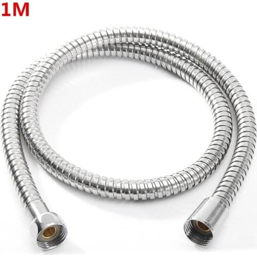 G1/2 Inch Flexible Shower Hose 1m/1.5m Plumbing Hoses Stainless Steel Chrome Bathroom Water Head Shower Head Pipe