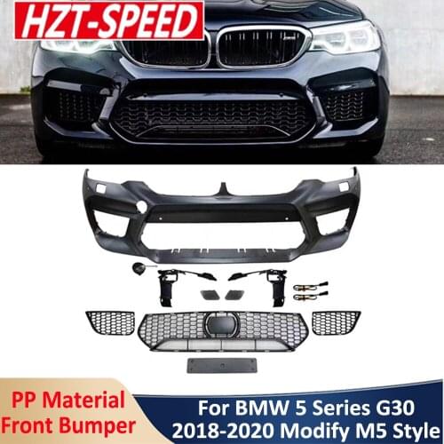 G30 G38 Modify M5 Style PP Unpainted Front & Rear Bumper Fender Car Body Modification Kits Protector For BMW 5 Series 2018-2020