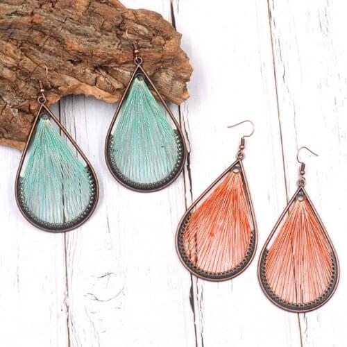 Statement big drop dangling earring jewelry female New fashion creative colorful cotton handmade earrings for women brincos gift