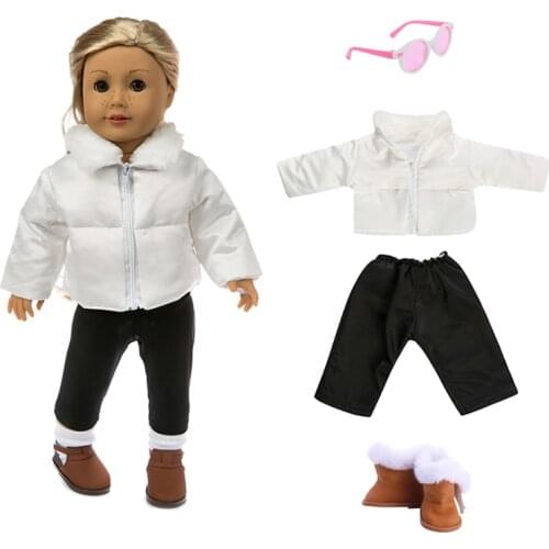 43 cm Baby Doll Clothes Jacket Pants Set 18 Inch Girl Doll Coat Dolls Clothes Our Generation, Birthday Girls Toy Gift