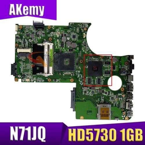 Akemy N71JA Laptop motherboard HD5730 1GB for ASUS N71J N71JA N71JQ Test mainboard N71JA motherboard test 100% ok